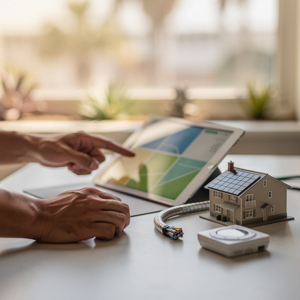 The Energy Company San Diego expert technician conducting an energy efficiency audit for a San Diego homeowner